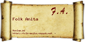 Folk Anita névjegykártya