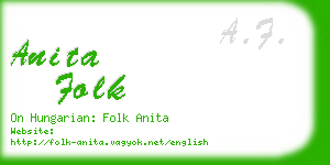 anita folk business card